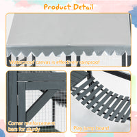 Large Outdoor Cat House, 28ft² Luxury Wooden Cat Run Enclosure Walk in Cat Catio Kitten Condo with 2 Cat Doors, 2 Plaype
