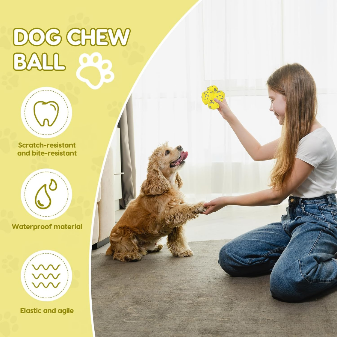 Dog Spike Ball Toy Tough ETPU Interactive Chew Ball For Aggressive Chewers Floating Fetch Ball Teeth Cleaning Puppy & Do