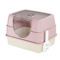 Enclosed Cat Litter Box, Orange - Odor-Locking, Spacious For Large Cats, A Must-Have For Cat Parents