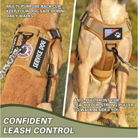 Hiphoppet US Local Tactical Service Dog Harness Vest Adjustable Reflective No Pulling Large Dog Harness With Metal Buckl