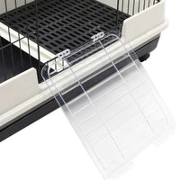 PawHut 2-Level Small Animal Cage Rabbit Hutch With Wheels, Removable Tray, Platform And Ramp For Bunny, Chinchillas, Fer