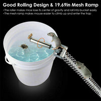 Rolling Mouse Trap With 19.69in Mesh Ramp, Humane Galvanized Metal Rat Trap, Reusable Catch Multiple Mice, Easy To Clean