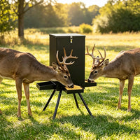 14 Gallon Gravity Deer Feeder 50-90 LBS Capacity Galvanized Coated Steel Wildlife Game Feeder with 4 Feeding Trays Locka