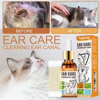 Pet Ear Cleaner Drops, Dog & Cat Ear Care Solution With Aloe, Glycerin & Tea Tree Oil, Gentle Ear Cleanser For Removing 