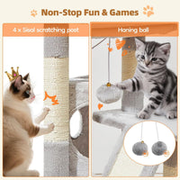 38-Inch Cat Tree for Indoor Cats | Kitten Tower with Condo, Hammock & Perch