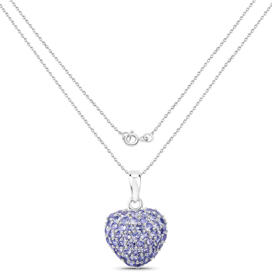 7.00 Carat Genuine Tanzanite .925 Sterling Silver Pendant