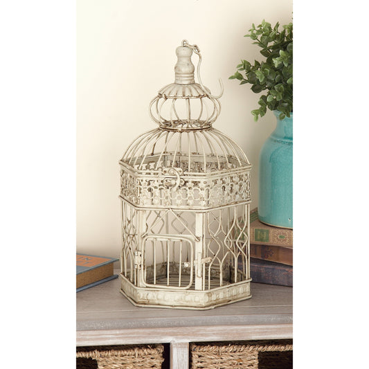 Cream Vintage Metal Birdcage - BIG FRENCHIES