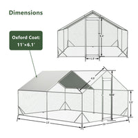 Large Metal Chicken Coop, Walk-in Chicken Run, Galvanized Wire Poultry Chicken Hen Pen Cage, Rabbits Duck Cages With Wat