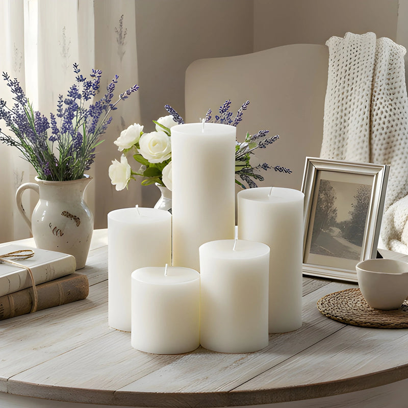 3 Inch White Beeswax Pillar Candles - BIG FRENCHIES