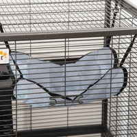 PawHut Metal Small Animal Cage Rolling Big Ferret Cage, Chinchilla Cage, Sugar Glider Cage, With Hammock & 4 Tiers, Remo