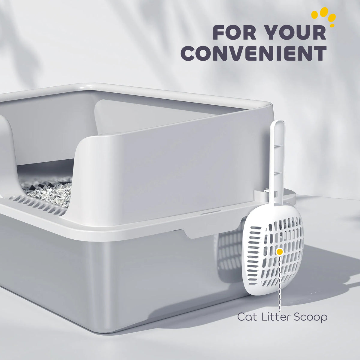 Stainless Steel Cat Litter Box with Lid with Scoop, High Sided, Non-Stick, & Anti-Urine Leakage, Easy Cleaning