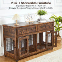 Dog Crate Furniture with Openable Partition - BIG FRENCHIES