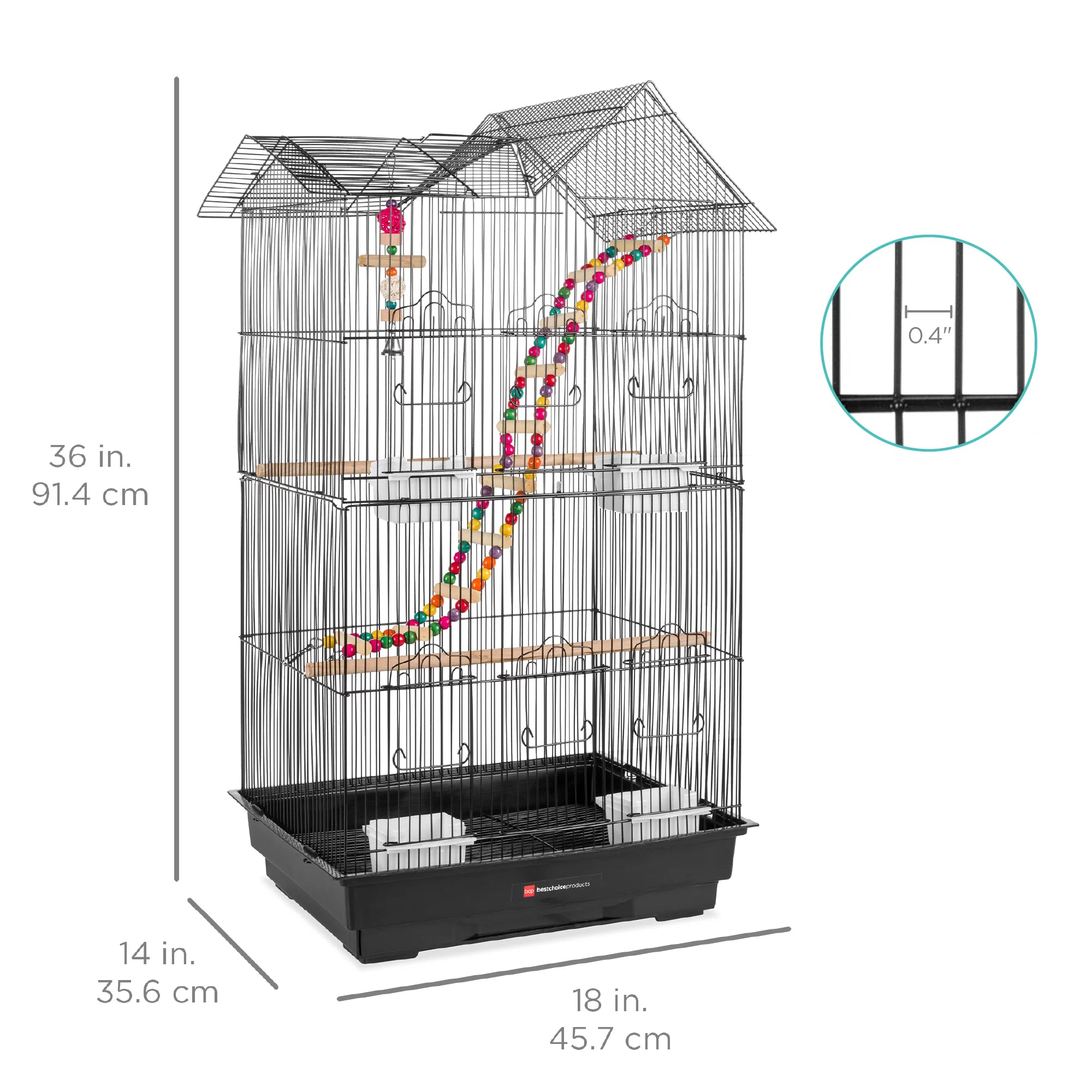36In Indoor/Outdoor Iron Bird Cage for Parro - BIG FRENCHIES