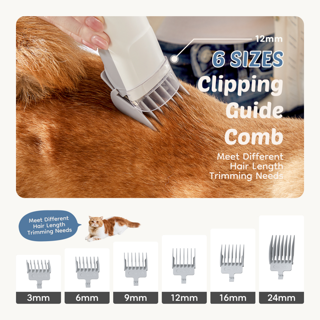 Professional Dog Grooming Clippers With 2.5L Cup, 3 Suction Modes, Cordless Clippers, 5 Groomer Tools, Low Noise Pet Hai