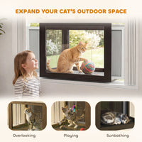 Catio Outdoor Cat Enclosure 25"–41" Outdoor Cat House for Sunbathing, Napping & Overlooking