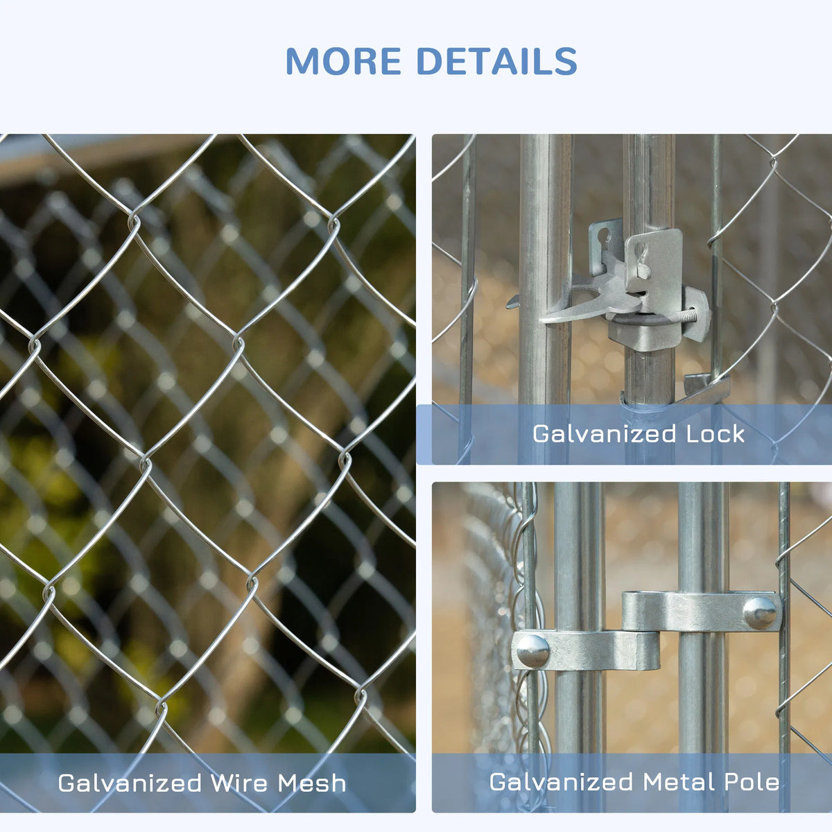 99 Sq. Ft. Dog Playpen Outdoor with Galvanized Steel Frame, for Small and Medium Dogs, 13.1' x 7.5' x 6'