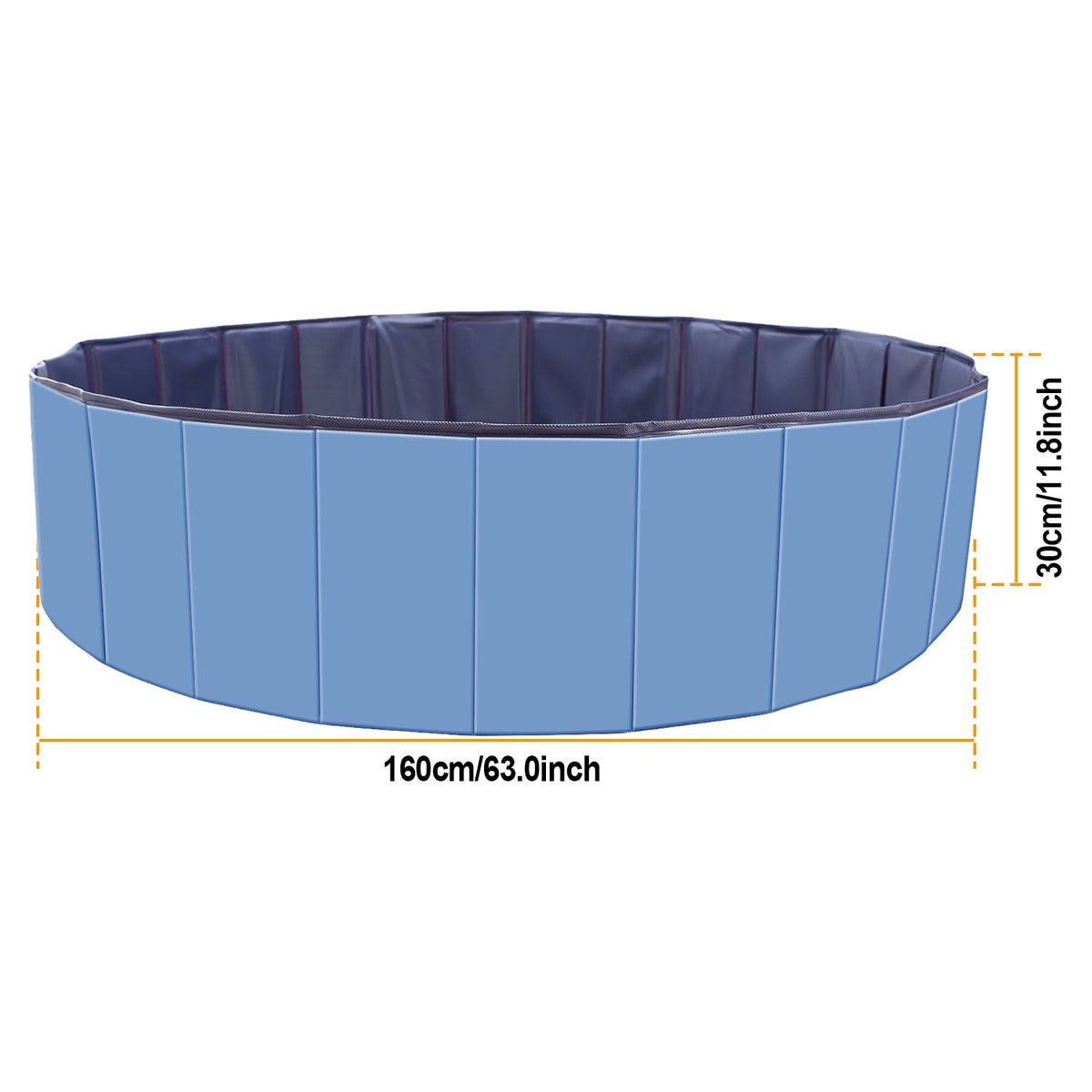 1Pc 160 X 160 X 30cm-63.0 X 63.0 X 11.8inch Foldable Pet Swimming Pool PVC Dog Swim Pool Bathing Tub Playmat Pools