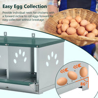 3 Room Metal Chicken Nesting Boxes 3 Compartment Egg Coop