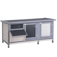 Wooden Rabbit Hutch Bunny Hutch Cage Guinea Pig With Waterproof Roof, No Leak Tray And Feeding Trough, For Rabbits, Chic