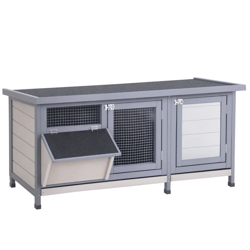 Wooden Rabbit Hutch Bunny Hutch Cage Guinea Pig With Waterproof Roof, No Leak Tray And Feeding Trough, For Rabbits, Chic