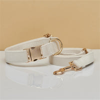 Multiple Colour Velvet Personalise Dog Collar Leash Set With Bow
