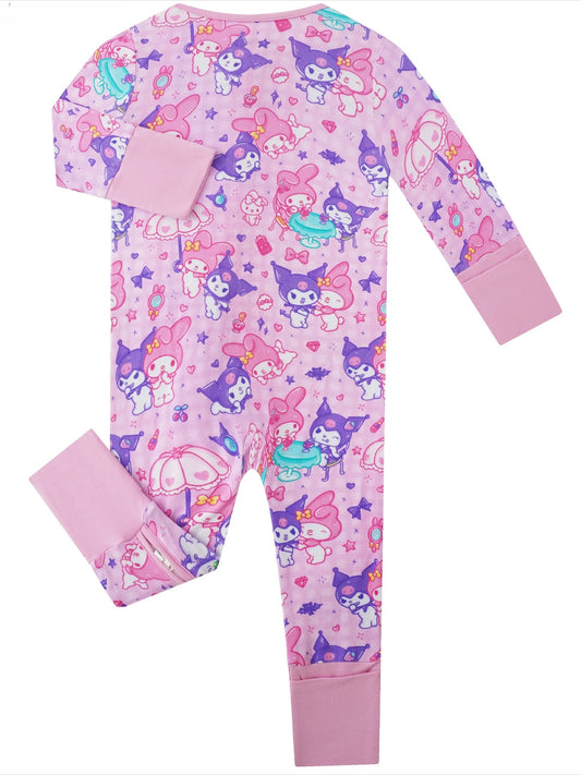 PoshTOT Sanrio Kuromi Bamboo Baby Convertible Zippy Romper