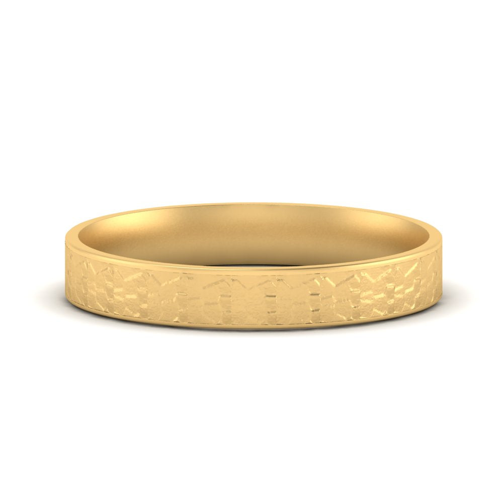 Unique Rock Textured Mens Wedding Band 5 mm