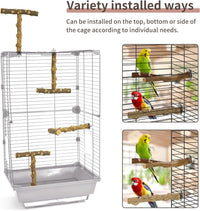6pcs Natural Wood Bird Perches Parrot Cage Branch Stand Platform Set Small Birds