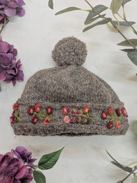 Mathilde Wool Knit Embroidered Hat - BIG FRENCHIES