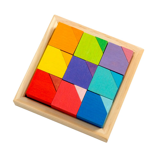 **Pre-order (Ships in 1-2 Weeks)**18 Pcs Wooden Cornerstone Building Blocks Set in Primary Rainbow Colors - BIG FRENCHIES