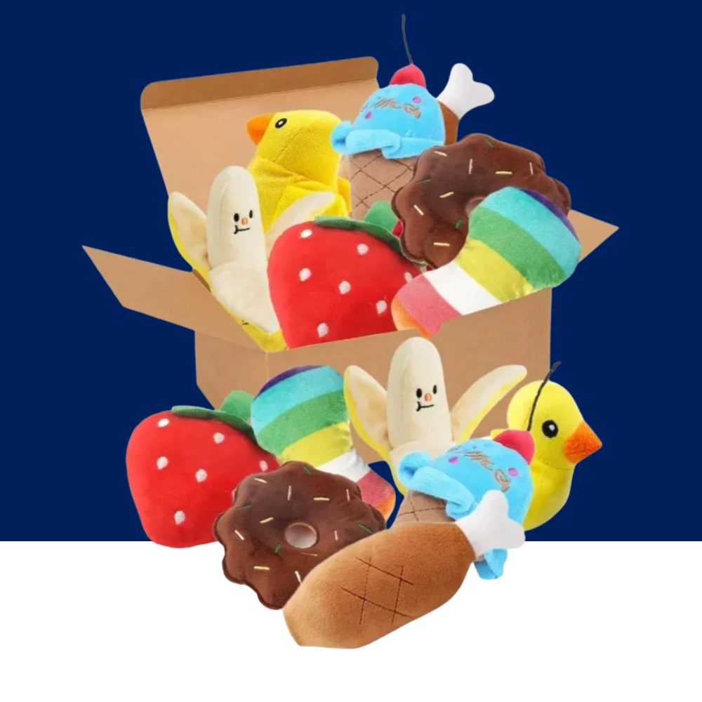 7-Piece Plush Puppy Toy Set – Chew, Play & Sound - BIG FRENCHIES