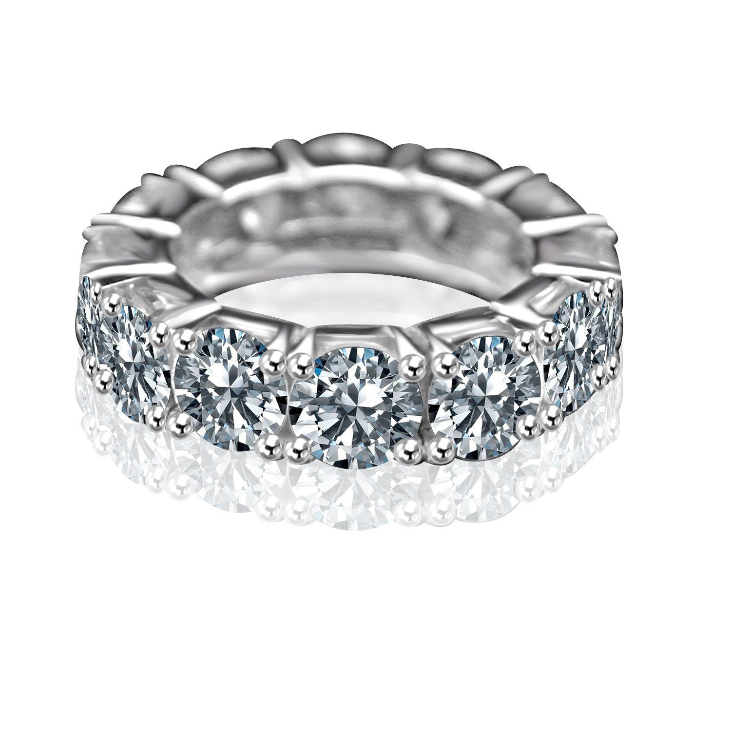 8CT TW Diamond Veneer Cubic Zirconia 14K Gold Eternity Ring. 635R110K