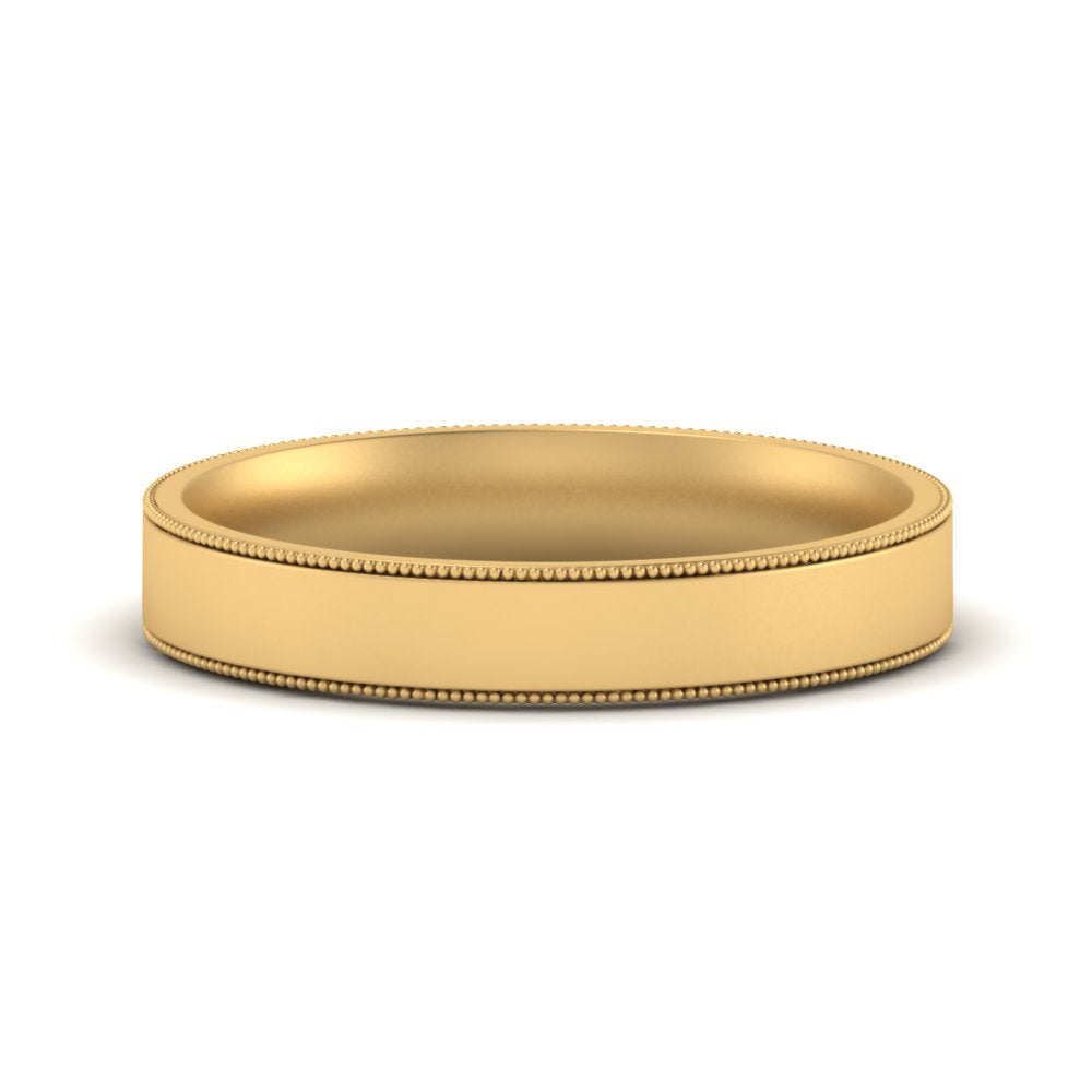 4 mm Stepped Edge Comfort Fit Flat Mens Band