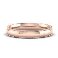 4 mm Comfort Fit Wedding Band Milgrain Edge
