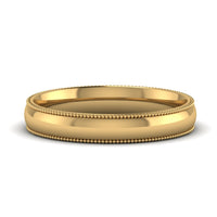 4 mm Comfort Fit Wedding Band Milgrain Edge