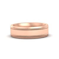 5 mm Mens Band Double Milgrain