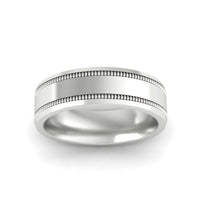 5 mm Mens Band Double Milgrain