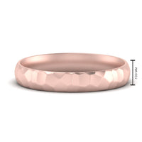 5 mm Mens Hammered Comfort Fit Wedding Band