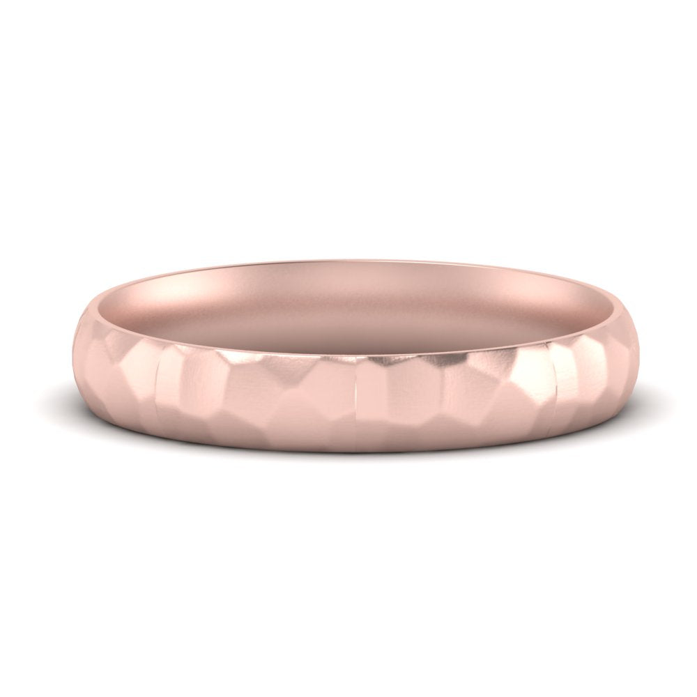 5 mm Mens Hammered Comfort Fit Wedding Band