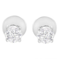 14K White Gold 1/2 Cttw Pie-Cut Diamond Solitaire Stud Earrings (H-I Color, SI1-SI2 Clarity)
