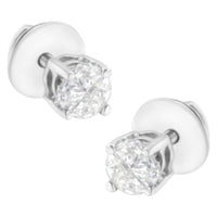 14K White Gold 1/2 Cttw Pie-Cut Diamond Solitaire Stud Earrings (H-I Color, SI1-SI2 Clarity)