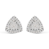 14K White Gold 1/2 cttw Trillion Shaped Diamond Stud Earrings (H-I Clarity, SI2-I1 Color)