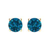 14K White Gold 1.00 Cttw Blue Lab Grown Diamond Stud Earrings with Screw Backs