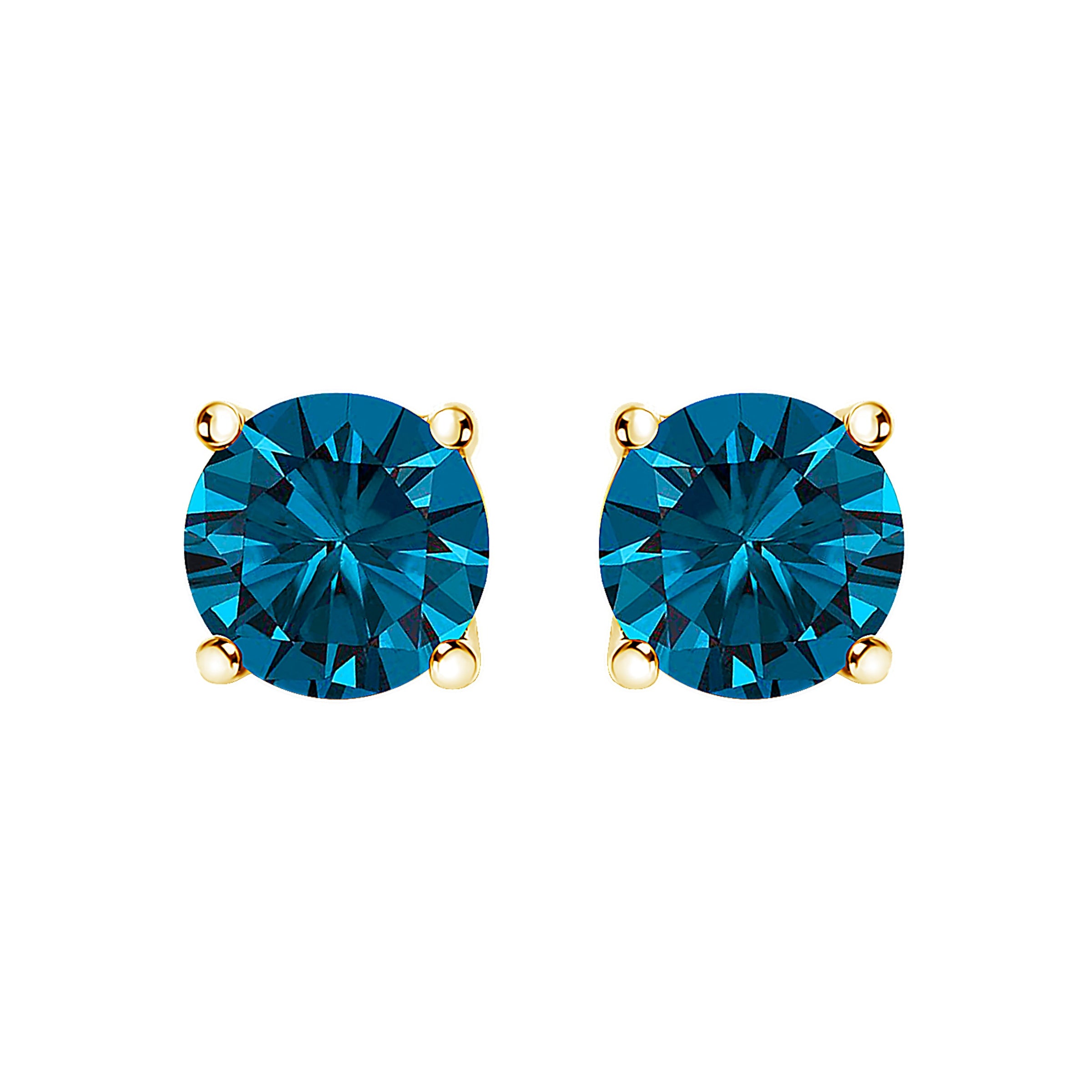 14K White Gold 1.00 Cttw Blue Lab Grown Diamond Stud Earrings with Screw Backs