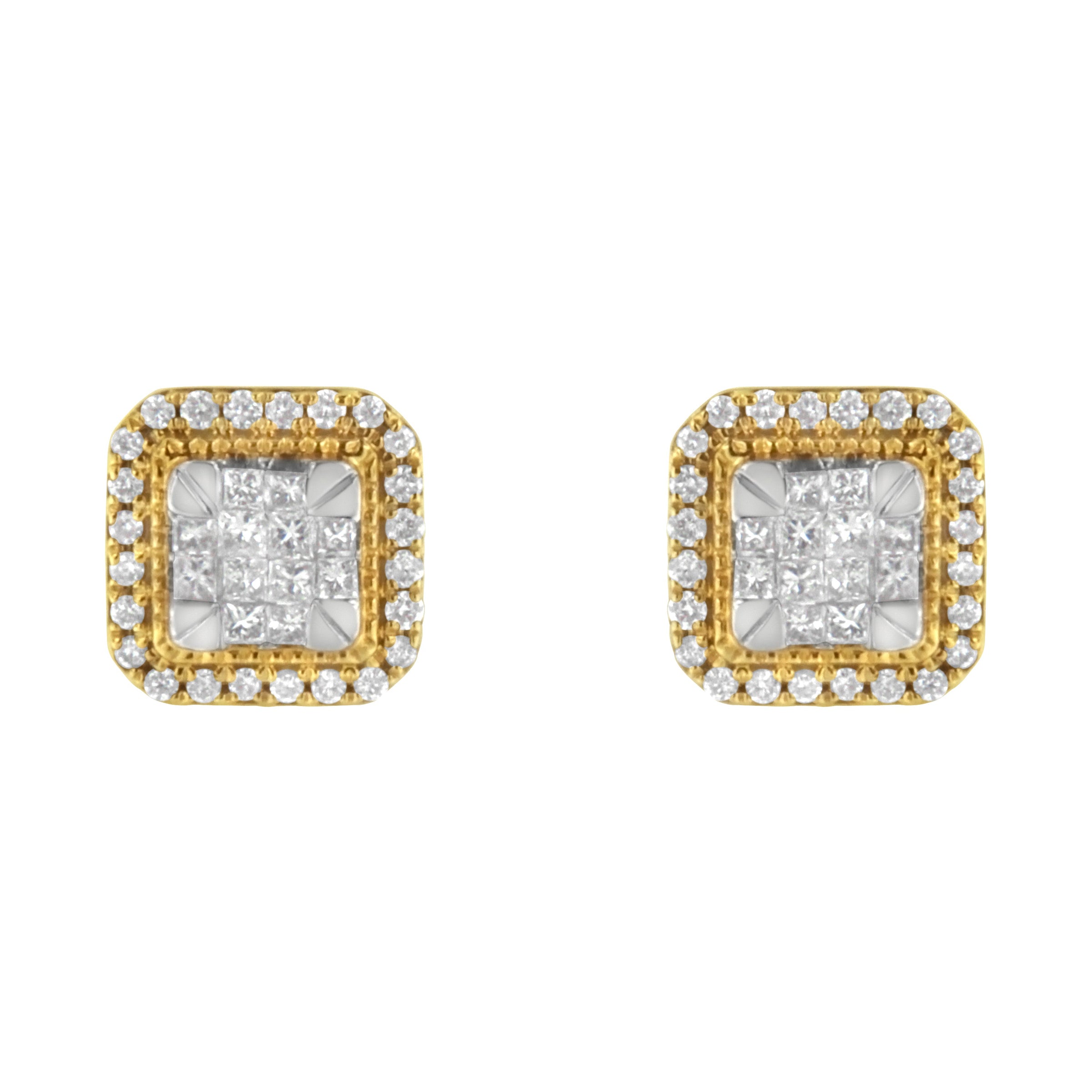 10KT Yellow Gold Diamond Stud Earrings (1/2 cttw, H-I Color, SI2-I1 Clarity)