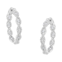 10K White Gold Diamond Hoop Earrings (1 1/2 cttw, H-I Color, I1-I2 Clarity)