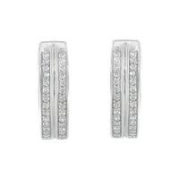10K White Gold Diamond Hoop Earring (1/2 cttw, I-J Color, I2-I3 Clarity)