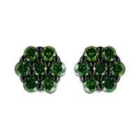 .925 Sterling Silver 1/4 Cttw Treated Yellow Diamond Floral Stud Earrings (Yellow Color, I1-I2 Clarity)