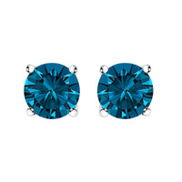 14K White Gold 1.00 Cttw Blue Lab Grown Diamond Stud Earrings with Screw Backs
