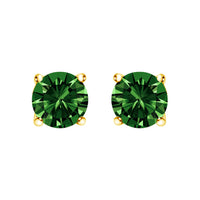 14K White Gold 1/2 Cttw Lab Grown Green Diamond Classic Solitaire Stud Earrings with Pushback